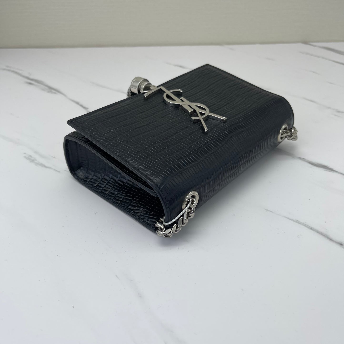 Saint Laurent - Kate - Lizard embossed cowhide leather - Black with silver-tone hardware - (Small)