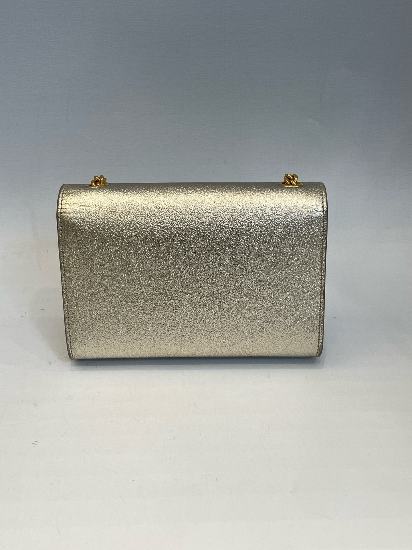 Saint Laurent - Kate - Metallic leather - Silver with Gold-Tone Hardware - (mini)