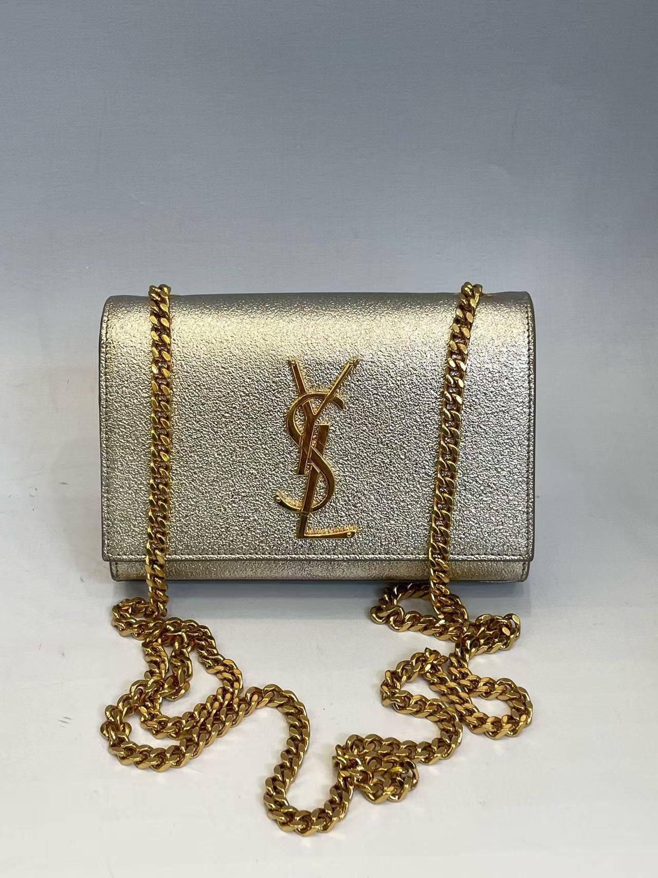 Saint Laurent - Kate - Metallic textured leather - Gold - (mini)