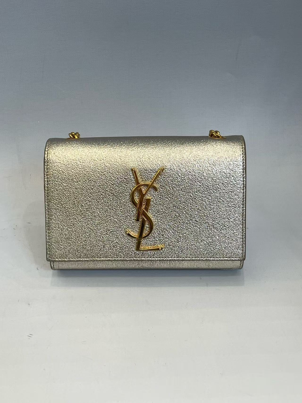 Saint Laurent - Kate - Metallic textured leather - Gold - (mini)