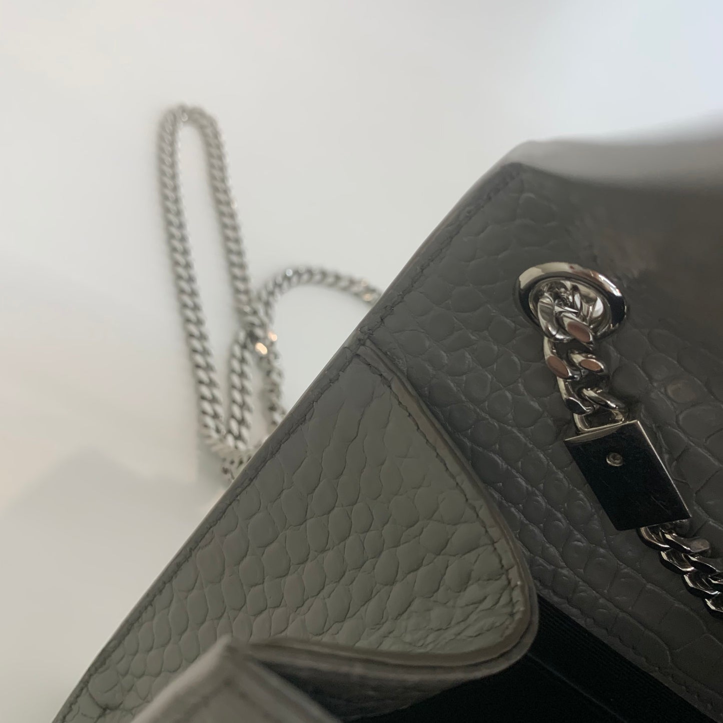 Saint Laurent - Kate - Patent leather - Grey - (small)