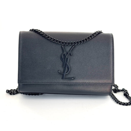 Saint Laurent - Kate Small Chain Bag - Grained leather - Black - (small)