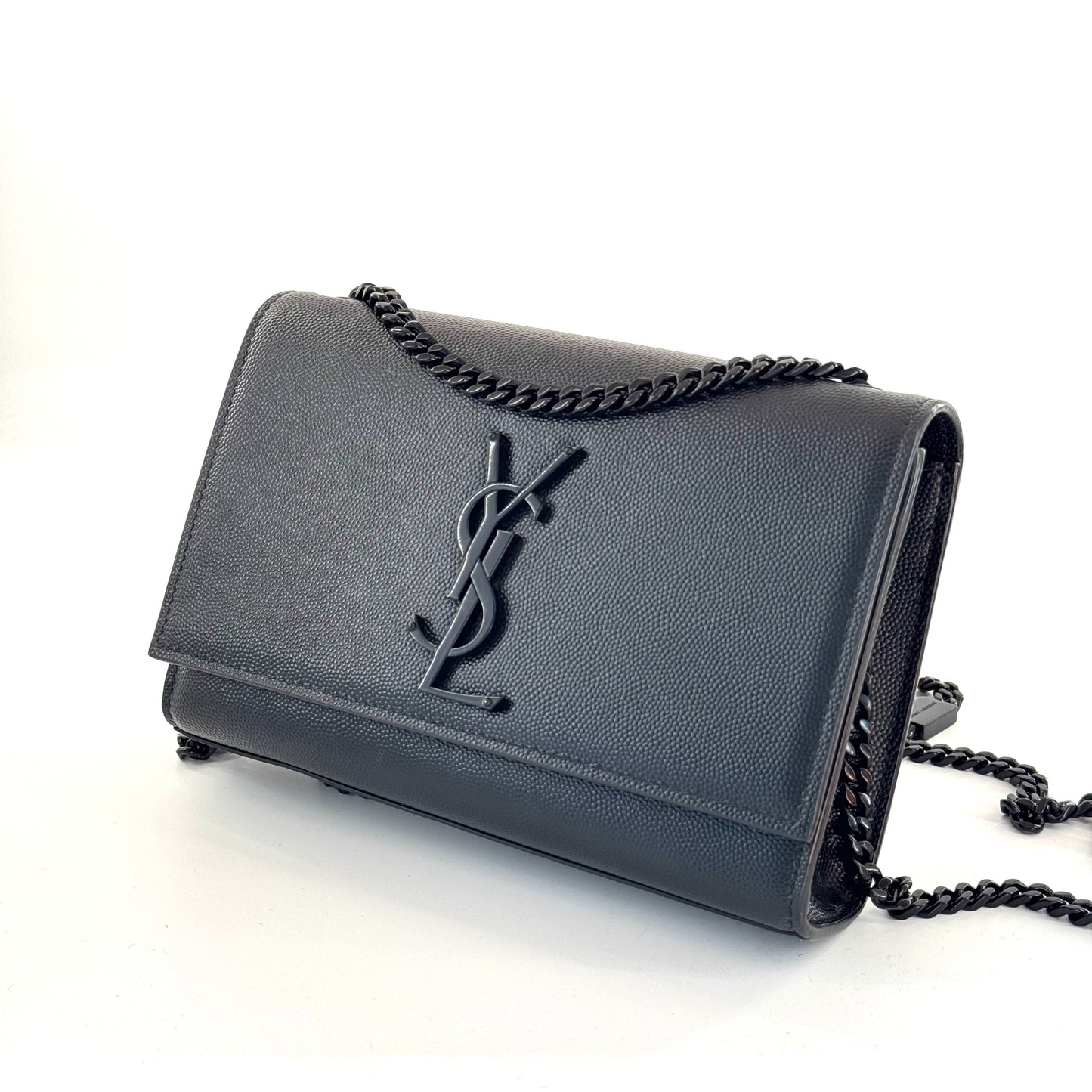 Saint Laurent - Kate Small Chain Bag - Grained leather - Black - (small)