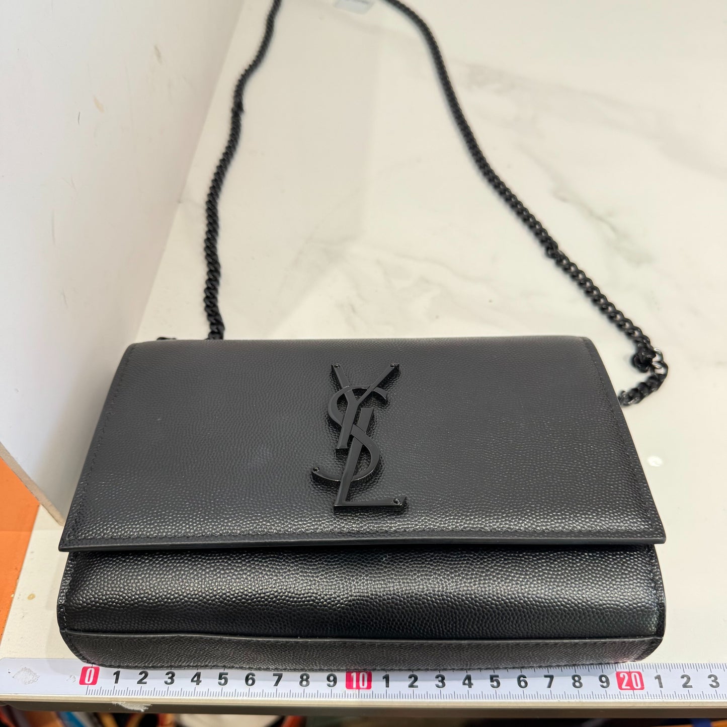Saint Laurent - Kate Small Chain Bag - Grained leather - Black - (small)