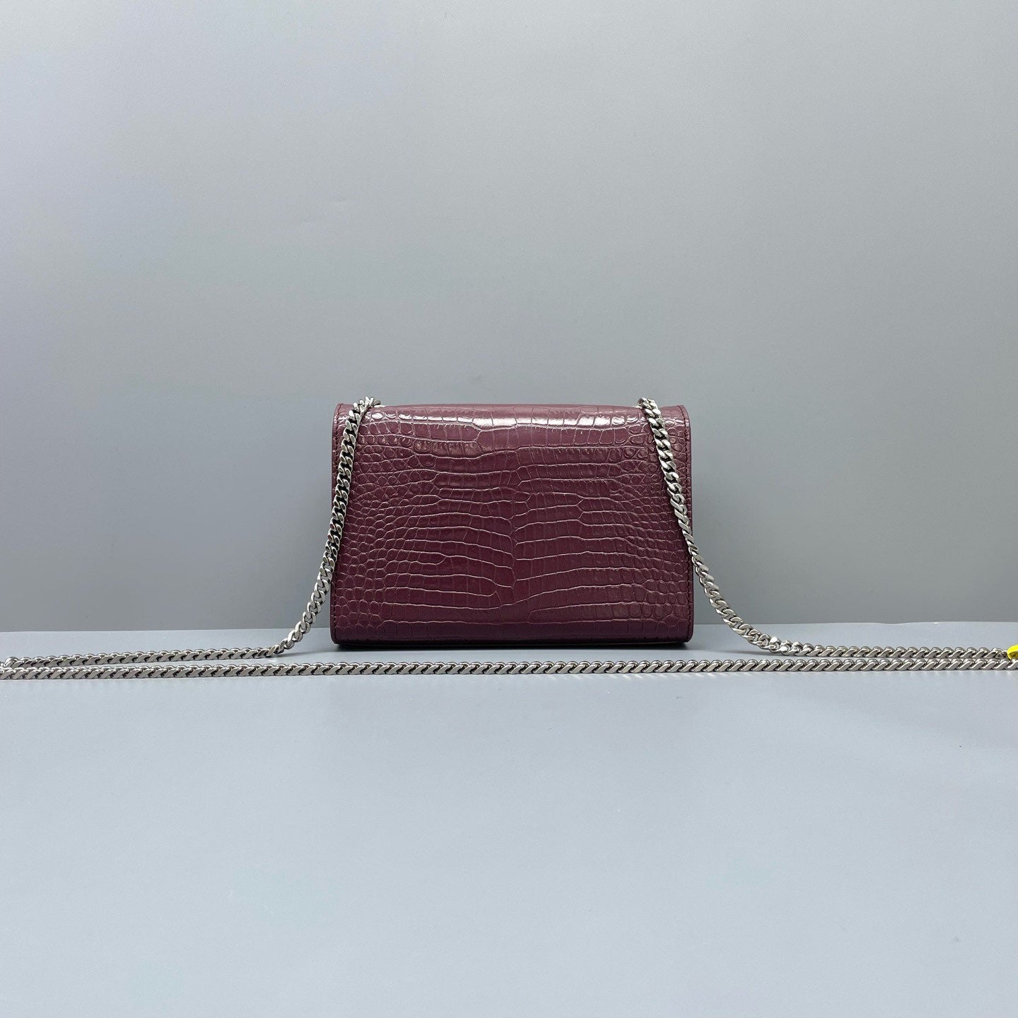 Saint Laurent - Kate Small - Crocodile embossed leather - Burgundy - (Small)