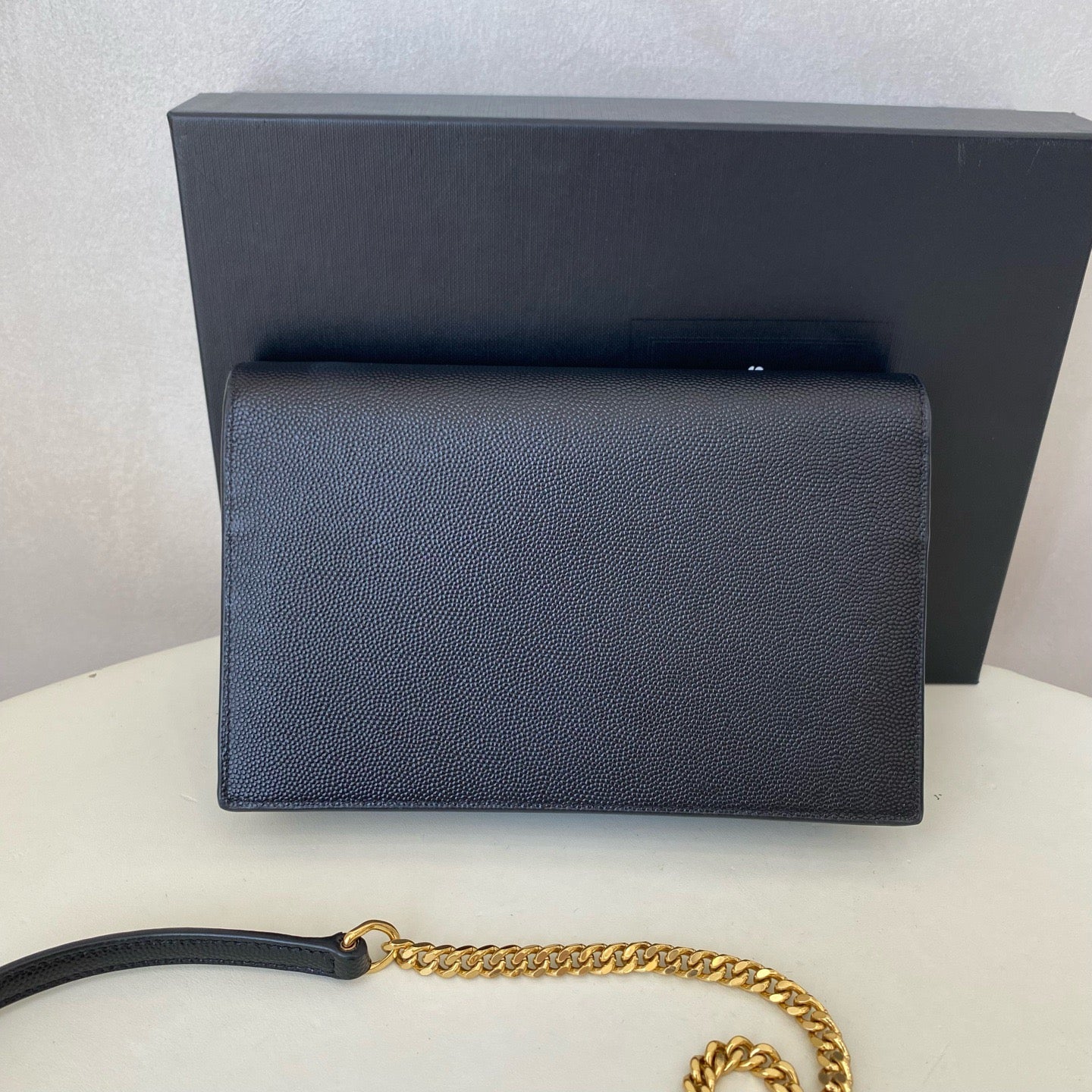 Saint Laurent - Kate Small Tassel Chain Bag - Grained leather - Black with Gold-Tone Hardware - (Small)