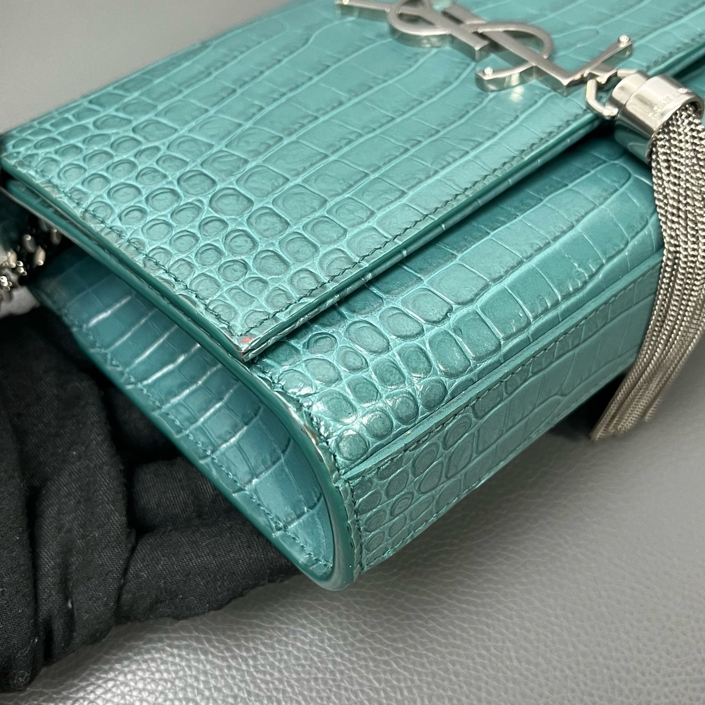 Saint Laurent Kate Tassel bag Leather Turquoise - view 3