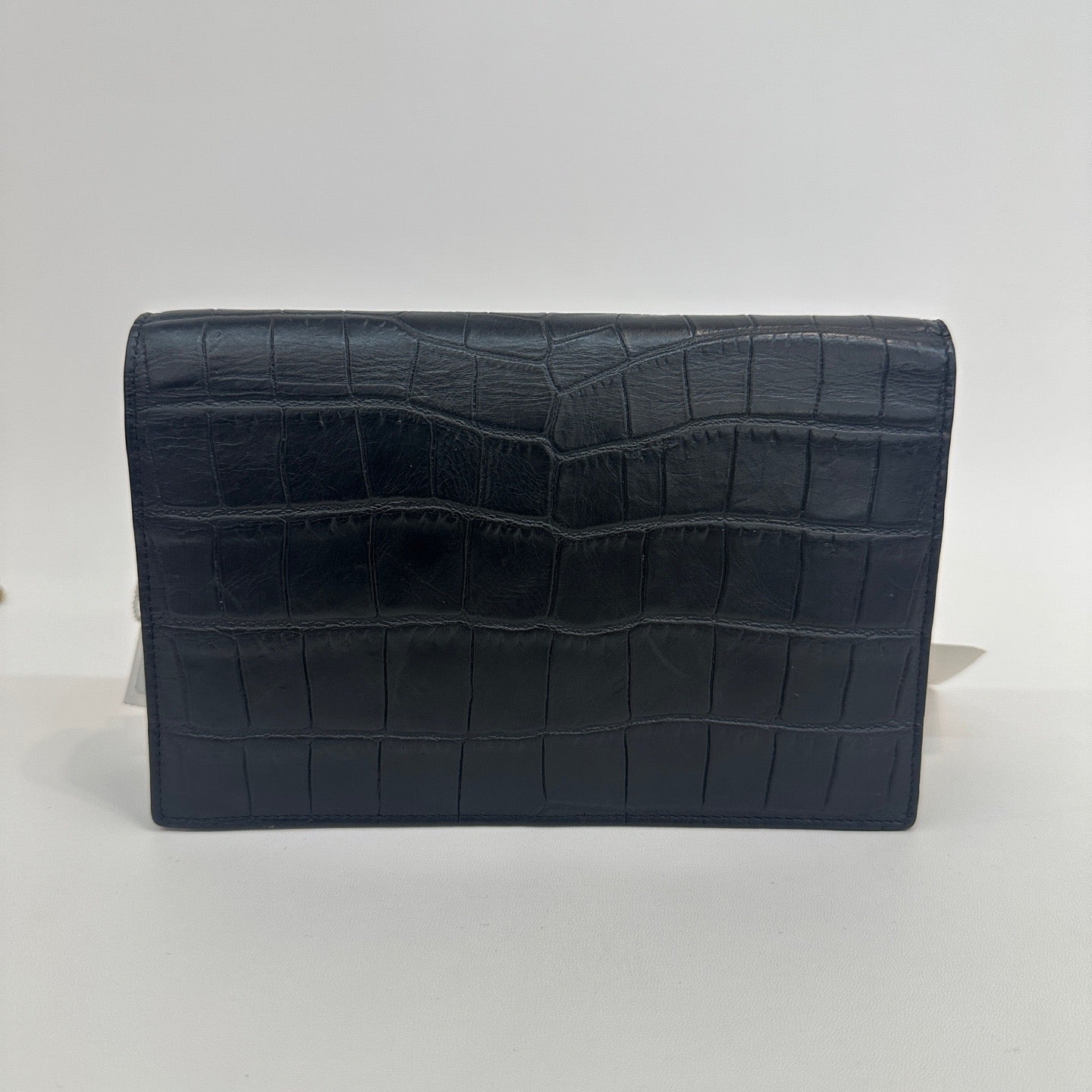 Saint Laurent - Kate Tassel Bag - Calfskin leather with crocodile embossing - Black with Silver-Tone Hardware - (small)