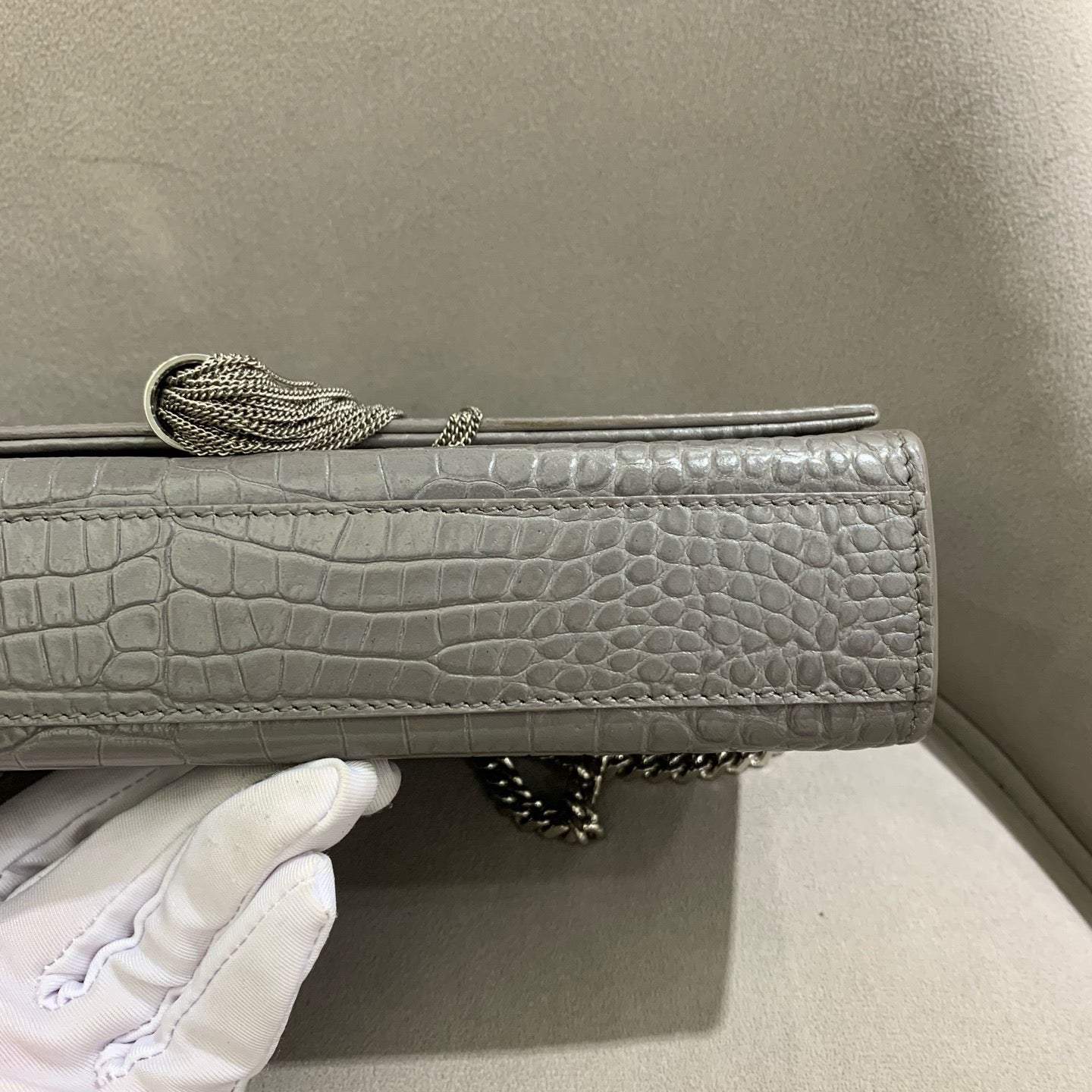 Saint Laurent - Kate Tassel Bag - Leather - Grey - (medium)