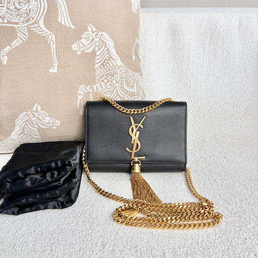 Saint Laurent - Kate Tassel Chain Bag - Leather - Black - (Small)