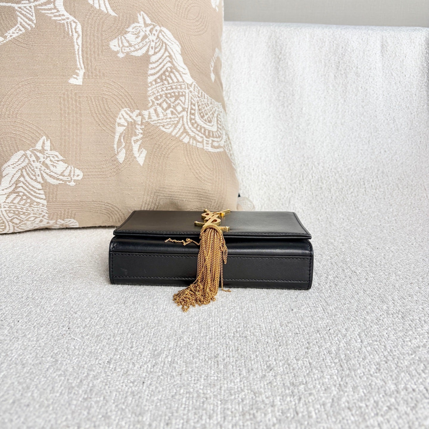 Saint Laurent - Kate Tassel Chain Bag - Leather - Black - (Small)