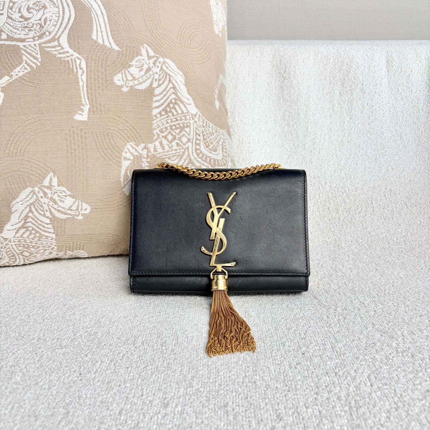 Saint Laurent - Kate Tassel Chain Bag - Leather - Black - (Small)