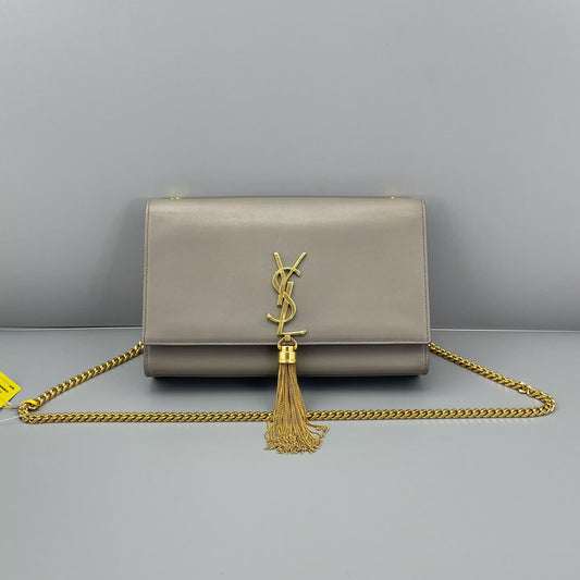 Saint Laurent - Kate Tassel Chain Bag - Leather - Grey - (medium)