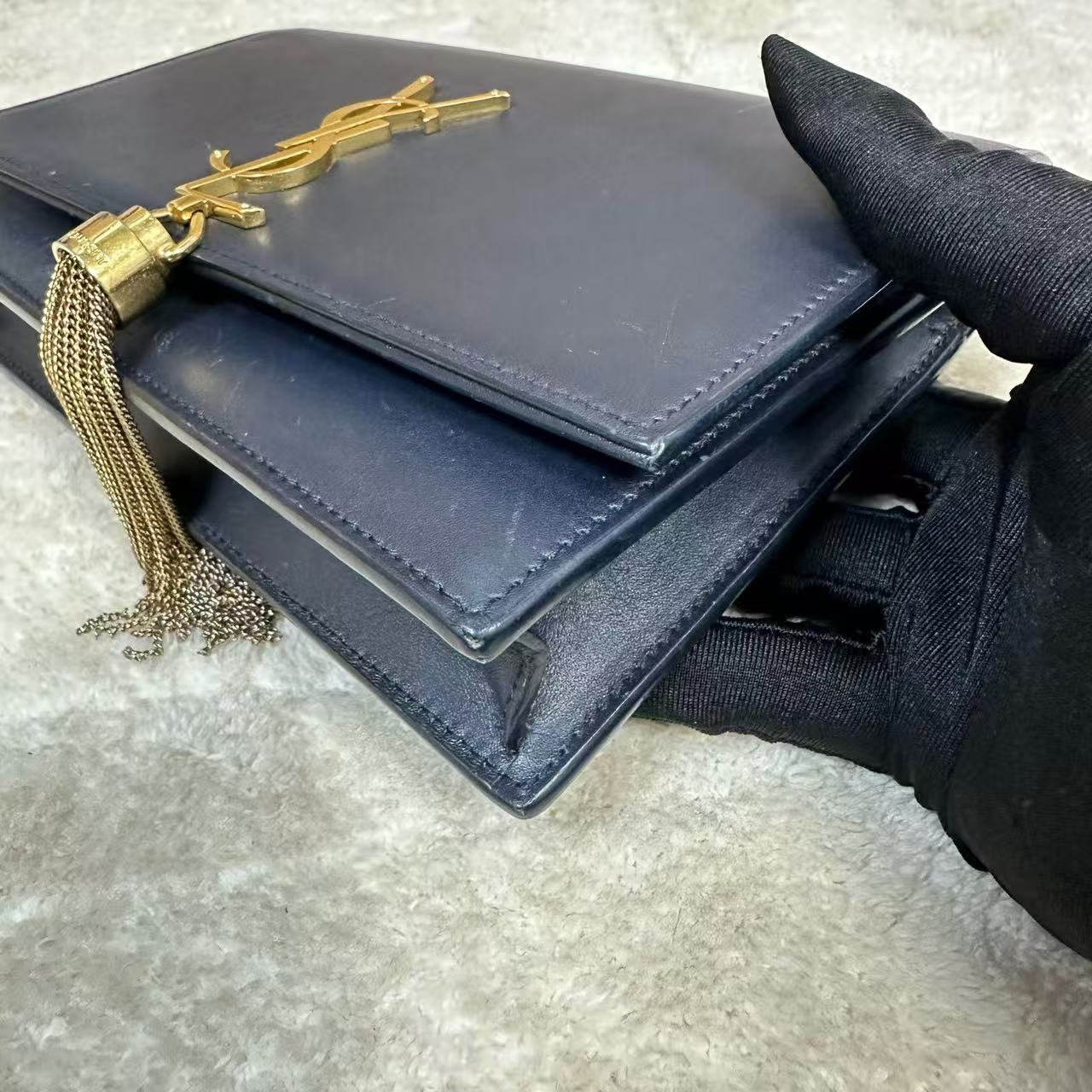 Saint Laurent - Kate Tassel Chain Bag - Leather - Navy - (mini)