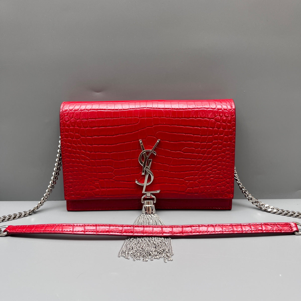 Saint Laurent - Kate Tassel Chain Bag - Leather - Red - (mini)