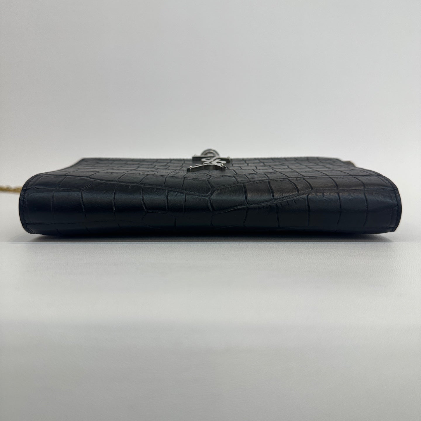 Saint Laurent - Kate Tassel - Crocodile embossed calfskin leather - Black - (Small)