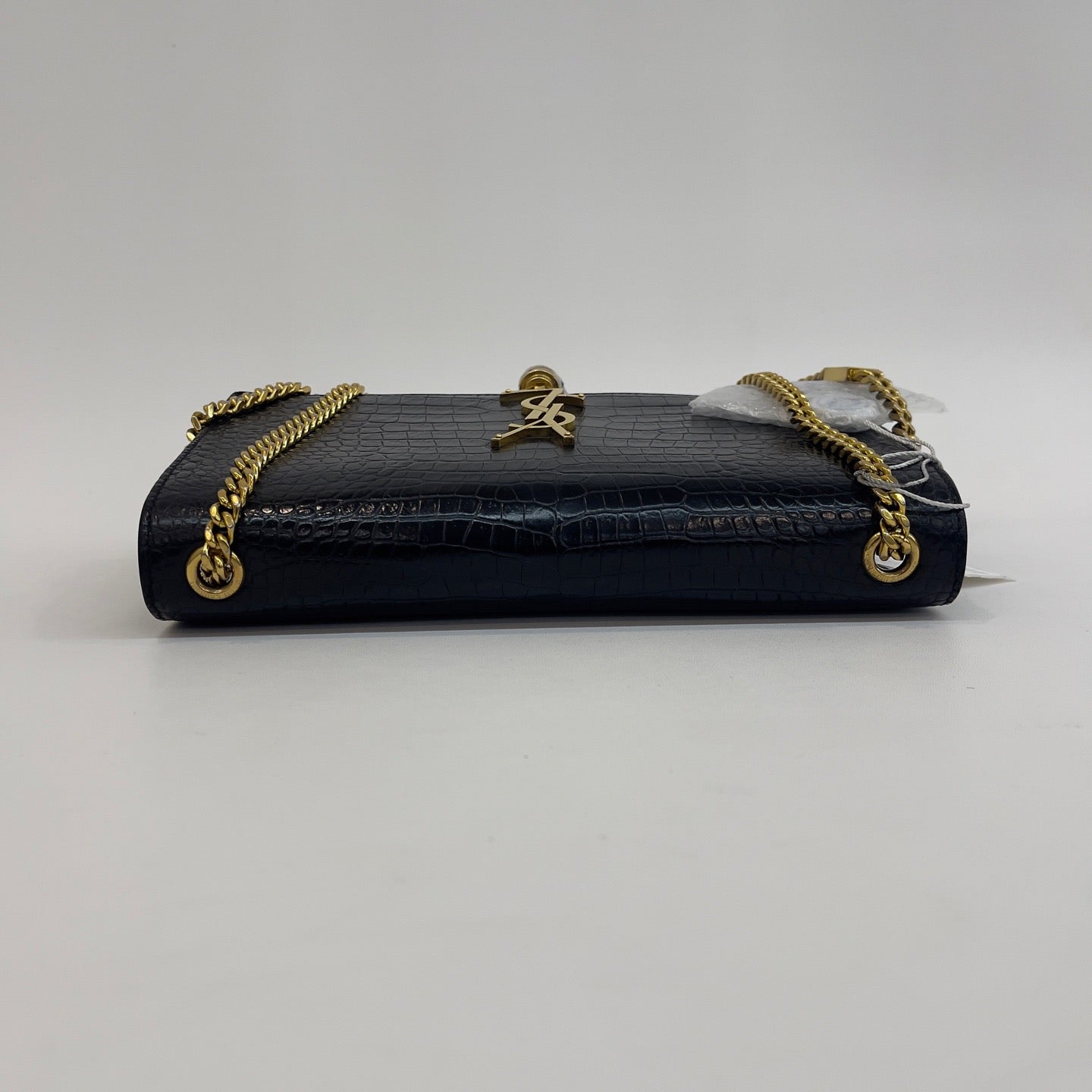 Saint Laurent - Kate Tassel - Patent leather with crocodile embossing - Black with Gold-Tone Hardware - (medium)