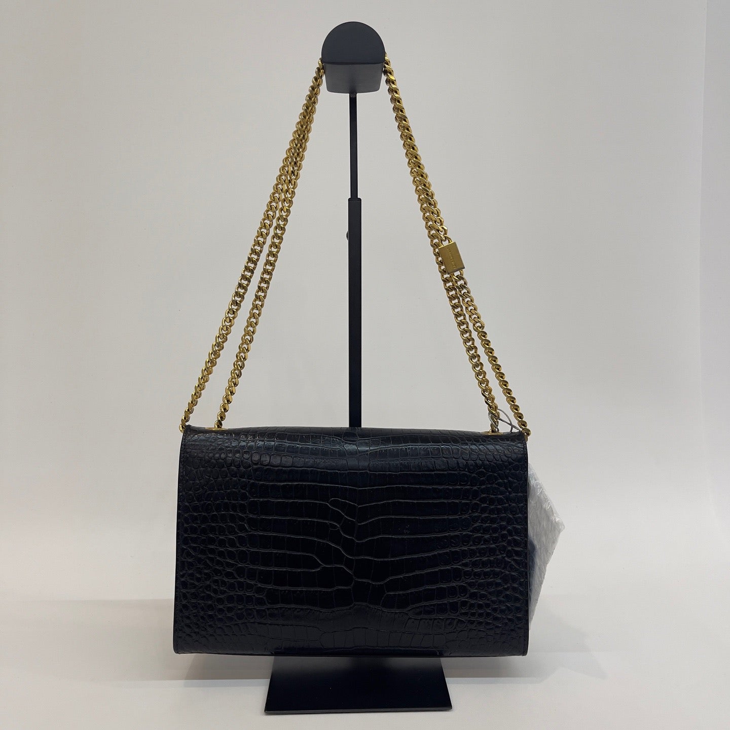 Saint Laurent - Kate Tassel - Patent leather with crocodile embossing - Black with Gold-Tone Hardware - (medium)