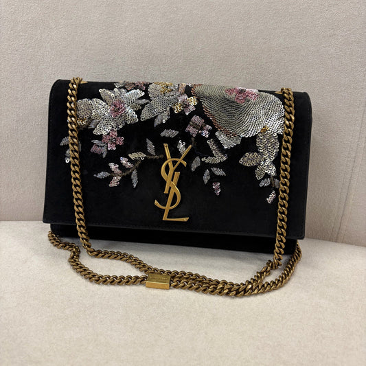 Saint Laurent - Kate - Velvet - Black - (small)