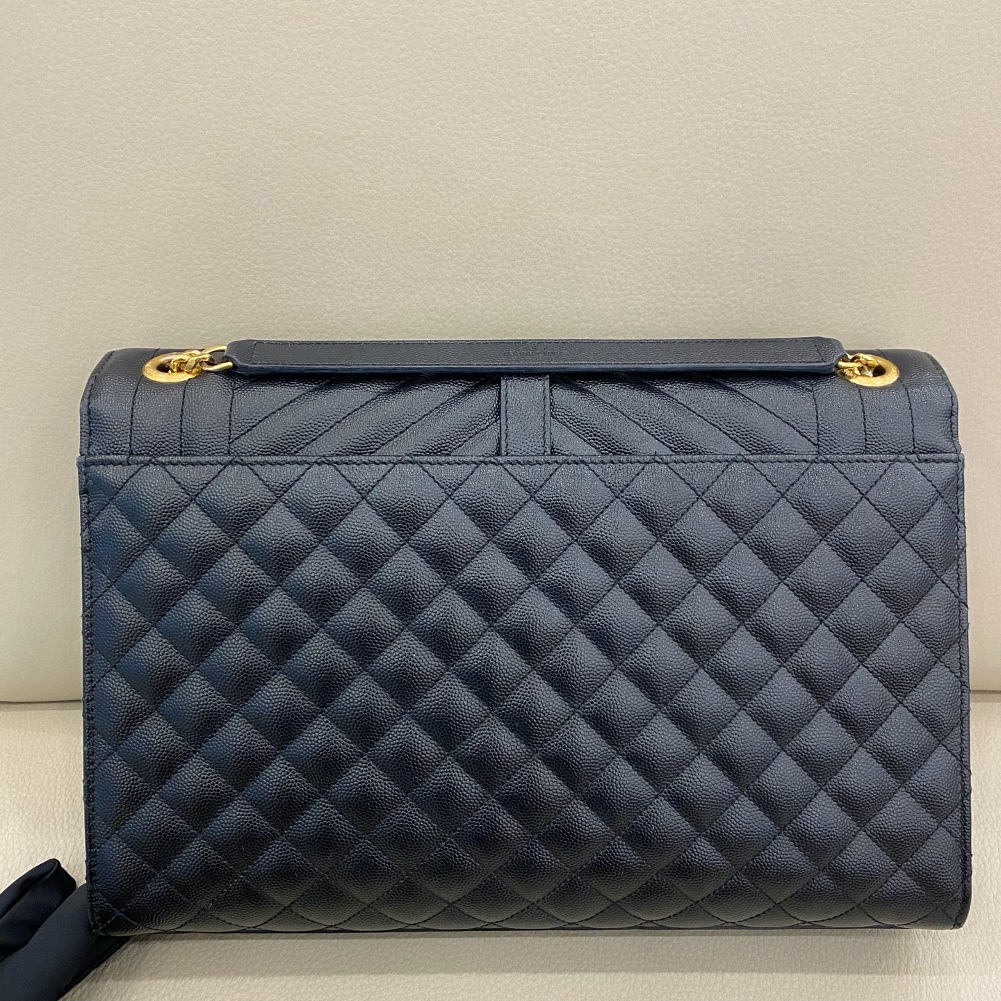 Saint Laurent - Large Envelope Chain Bag - Leather - Black - (large)
