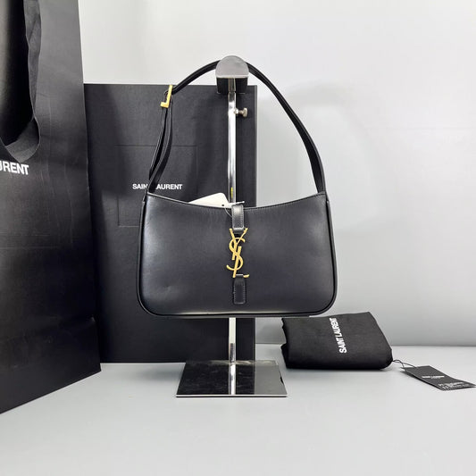 Saint Laurent - Le 5 à 7 Hobo Bag - Leather - Black with Gold-Tone Hardware - (medium)