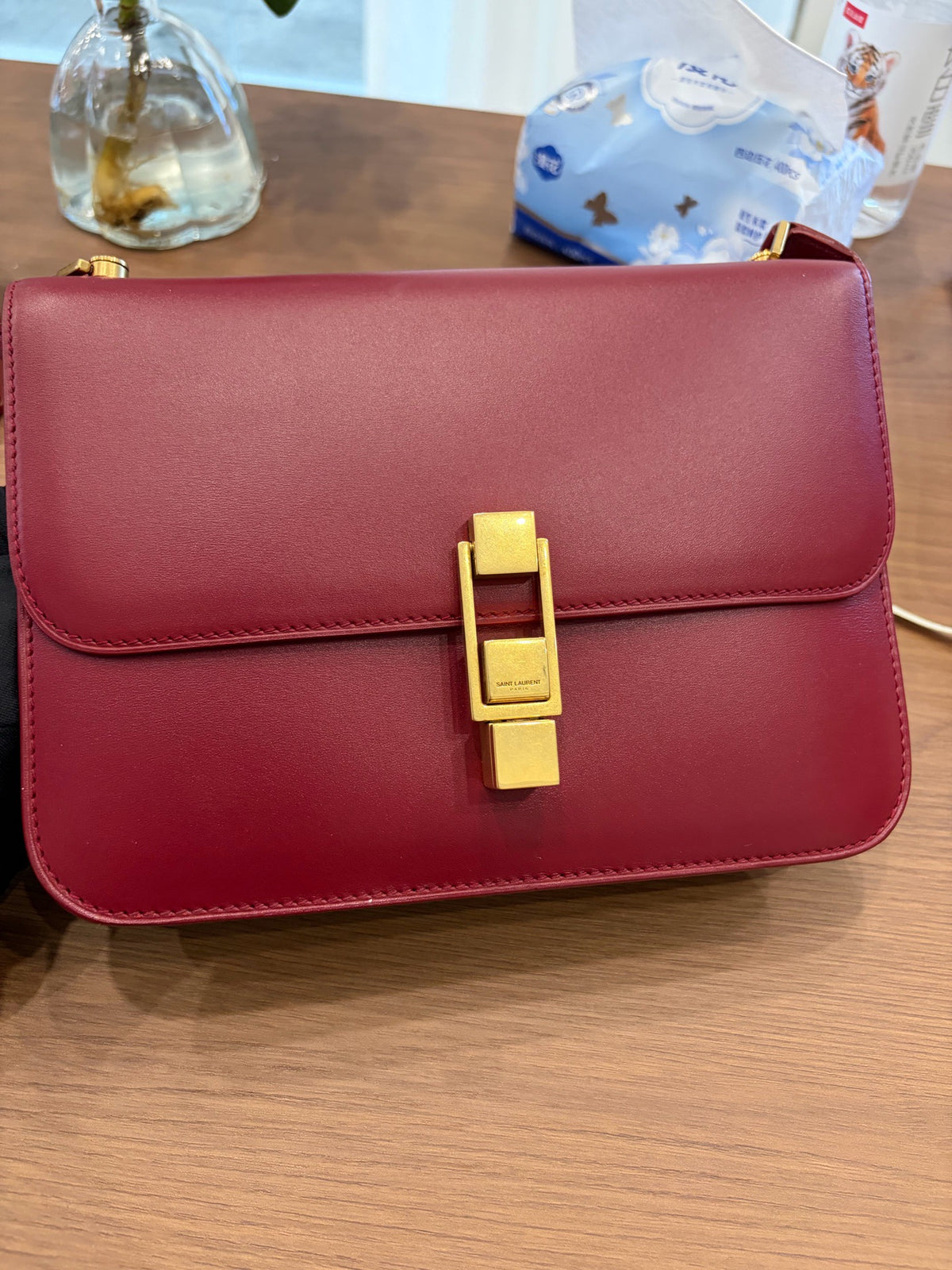 Saint Laurent - Le Carre - Leather - Burgundy
