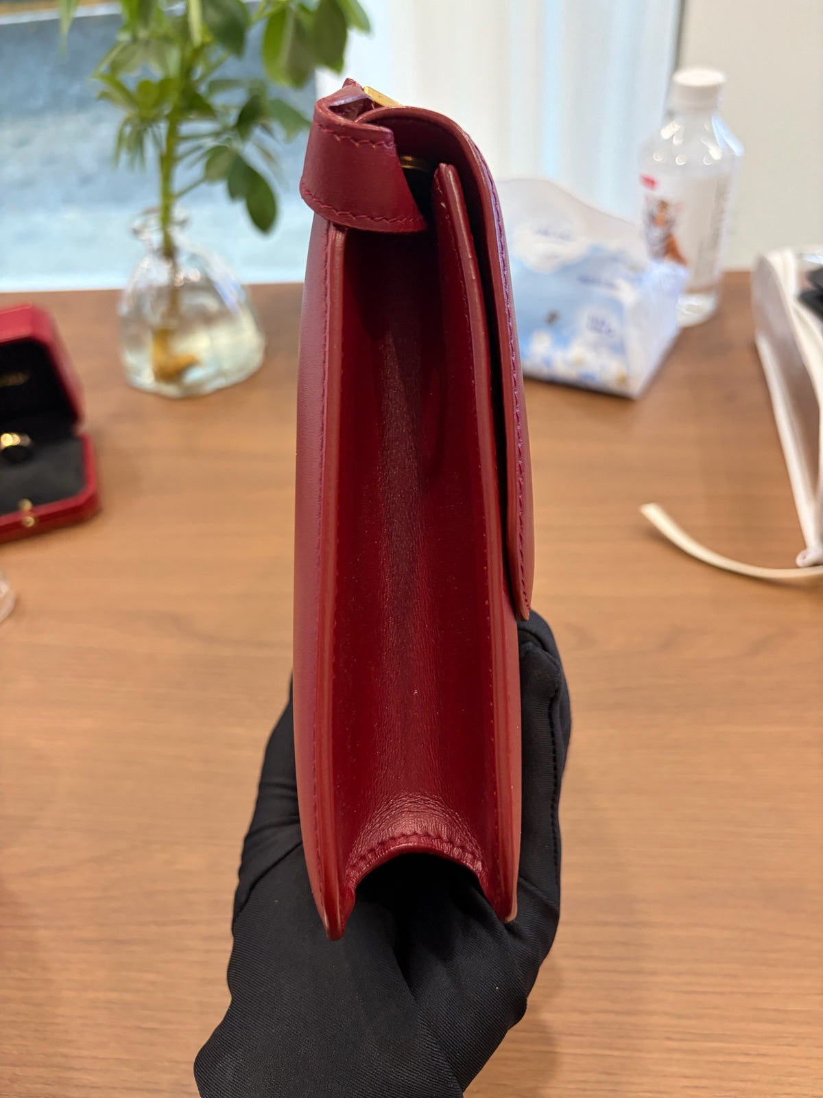 Saint Laurent - Le Carre - Leather - Burgundy