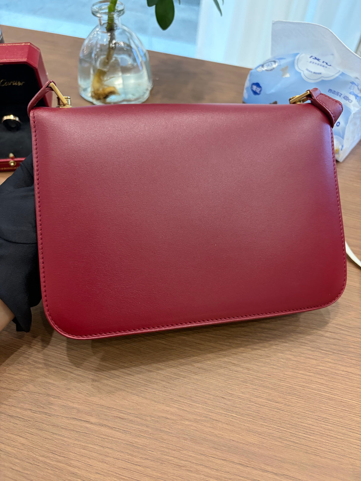 Saint Laurent - Le Carre - Leather - Burgundy