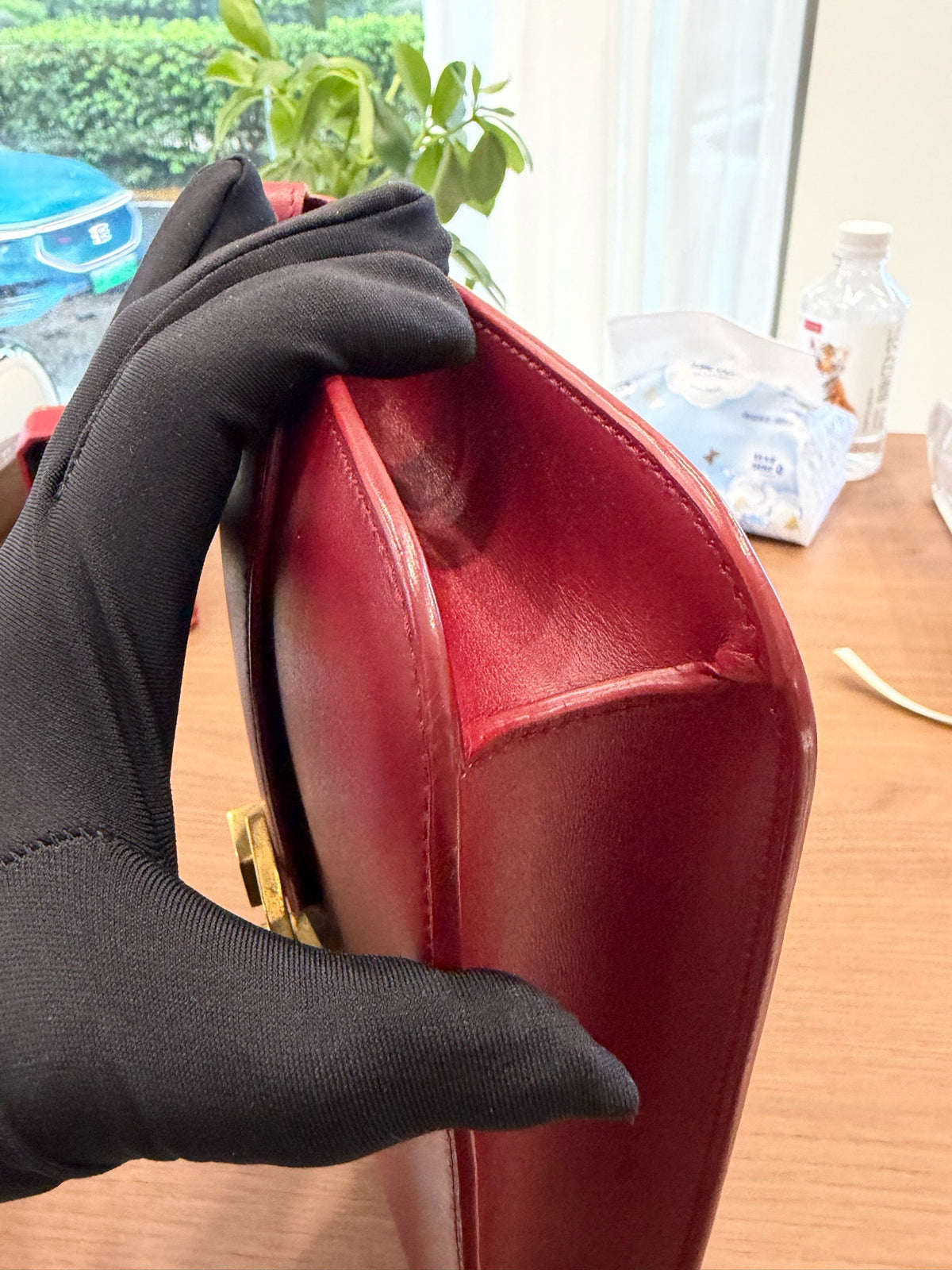 Saint Laurent - Le Carre - Leather - Burgundy