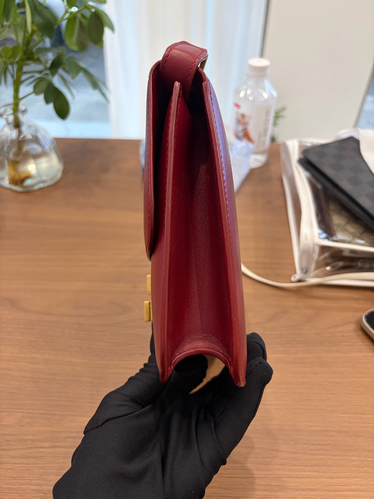 Saint Laurent - Le Carre - Leather - Burgundy
