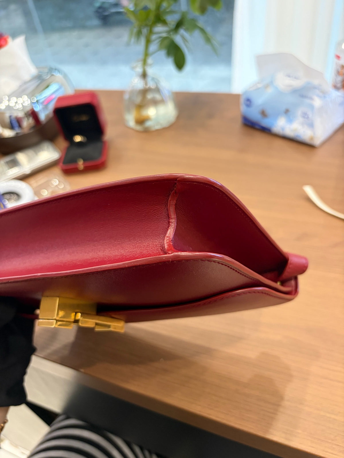 Saint Laurent - Le Carre - Leather - Burgundy