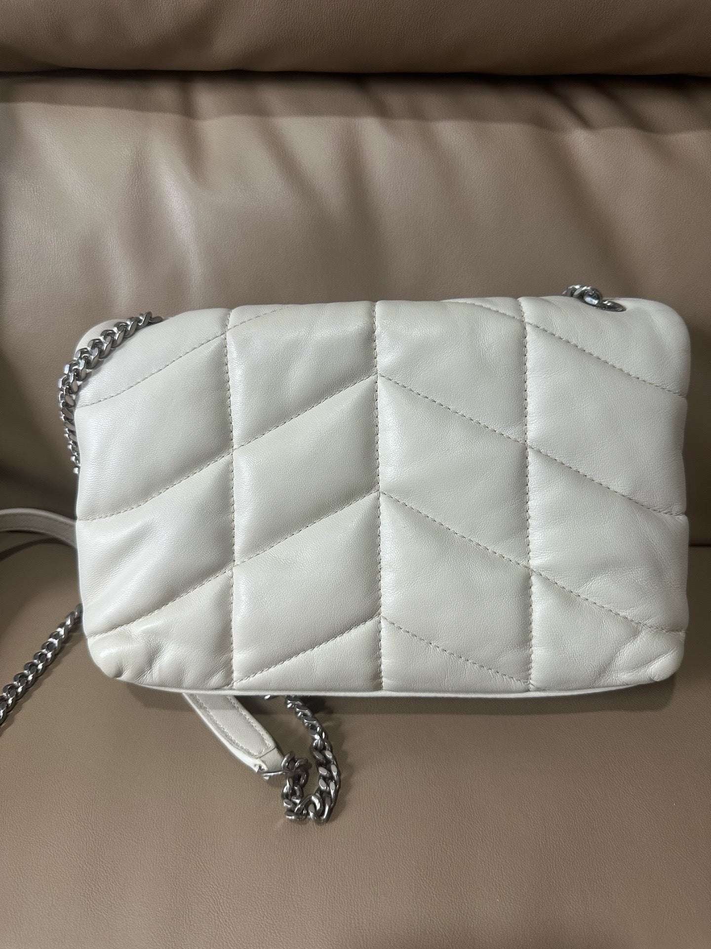 Saint Laurent - Le Lou Lou Puffer - Leather - White - (small)