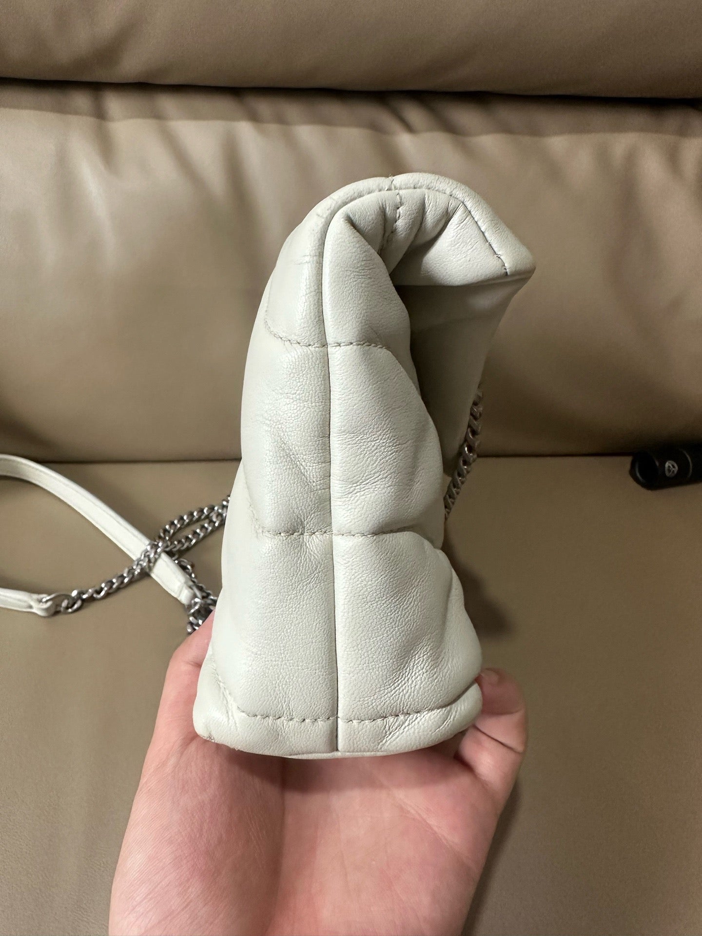 Saint Laurent - Le Lou Lou Puffer - Leather - White - (small)