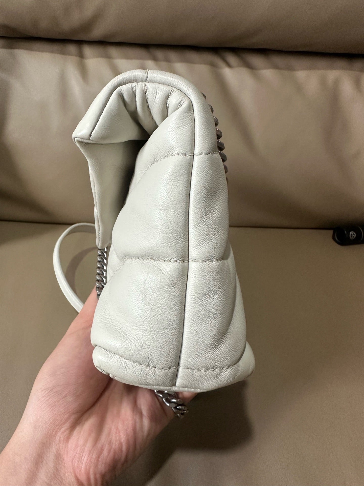 Saint Laurent - Le Lou Lou Puffer - Leather - White - (small)