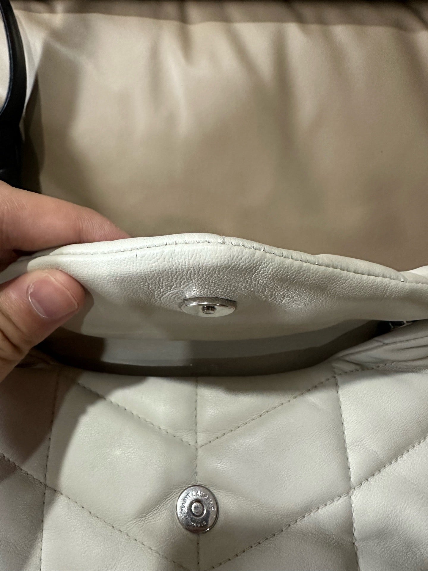 Saint Laurent - Le Lou Lou Puffer - Leather - White - (small)