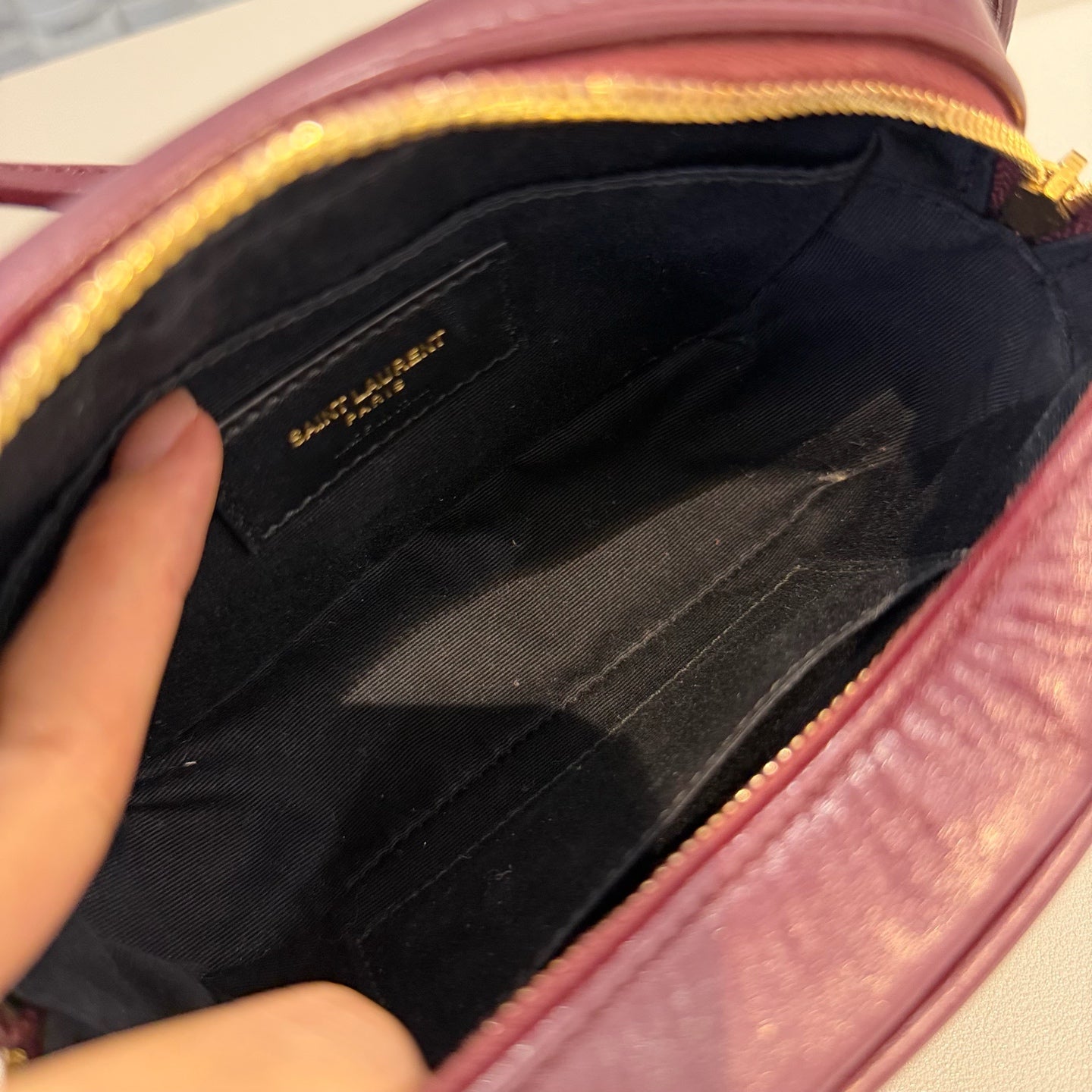 Saint Laurent - Lou Camera Bag - Leather - Burgundy - (mini)