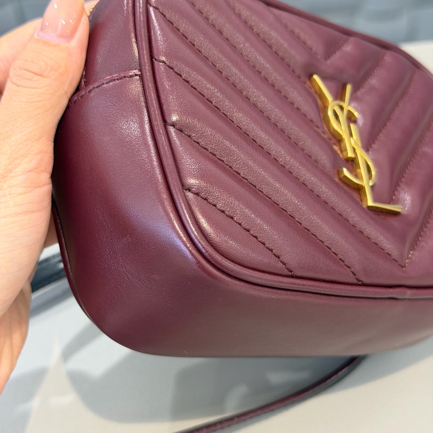 Saint Laurent - Lou Camera Bag - Leather - Burgundy - (mini)