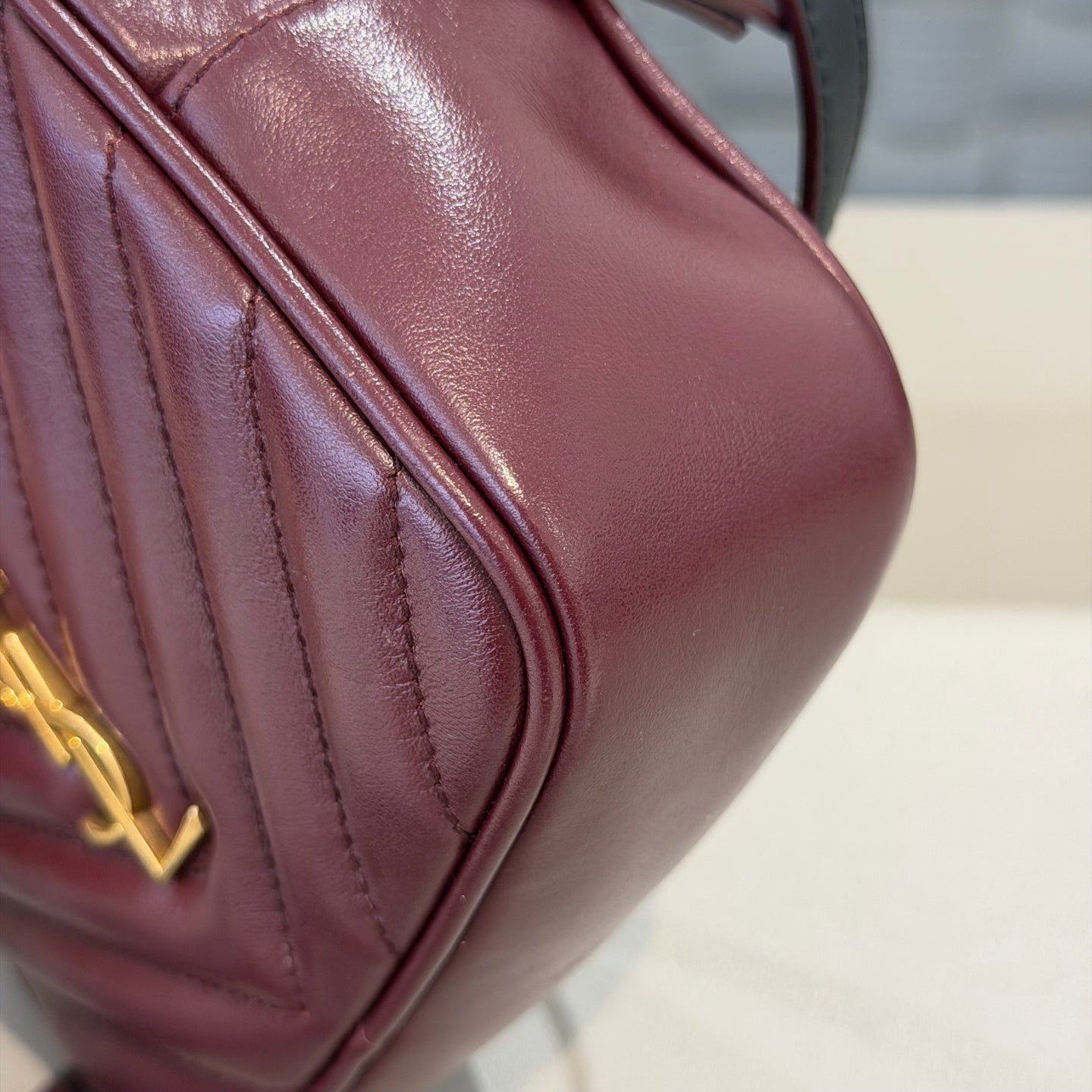 Saint Laurent - Lou Camera Bag - Leather - Burgundy - (mini)