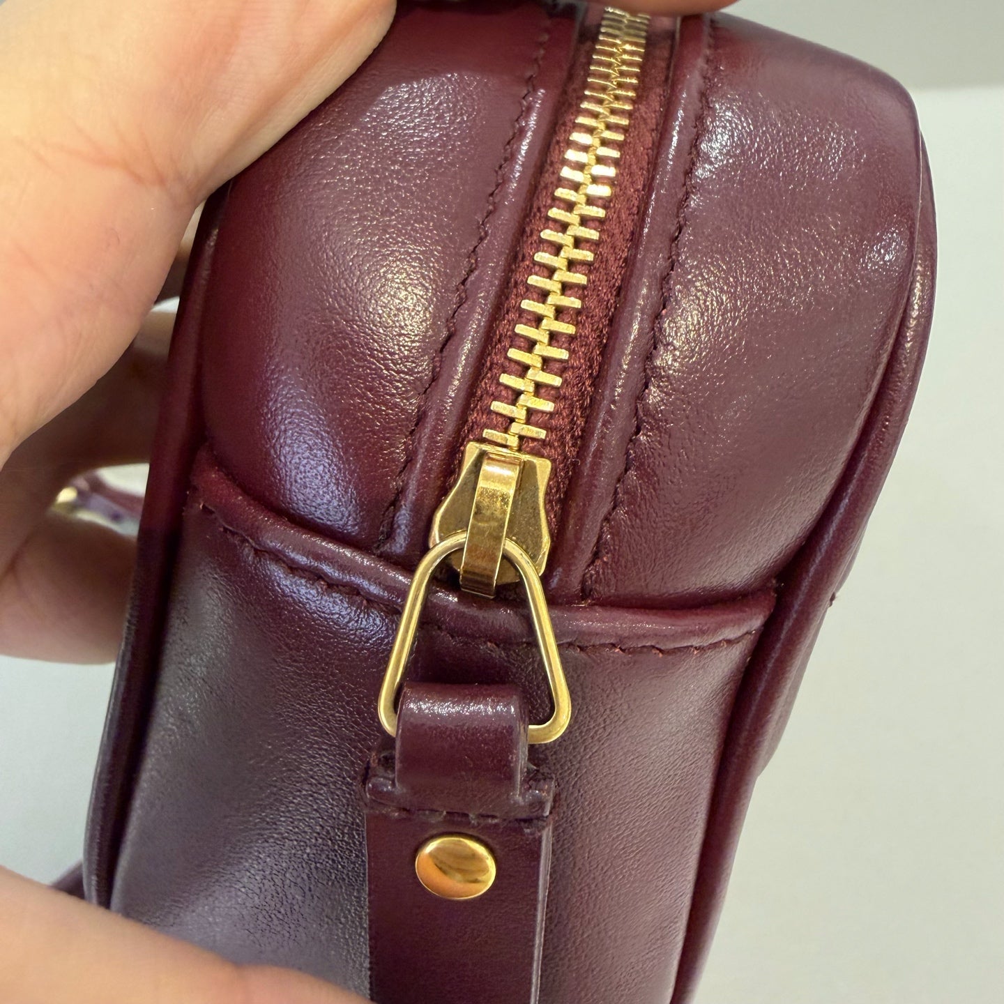 Saint Laurent - Lou Camera Bag - Leather - Burgundy - (mini)