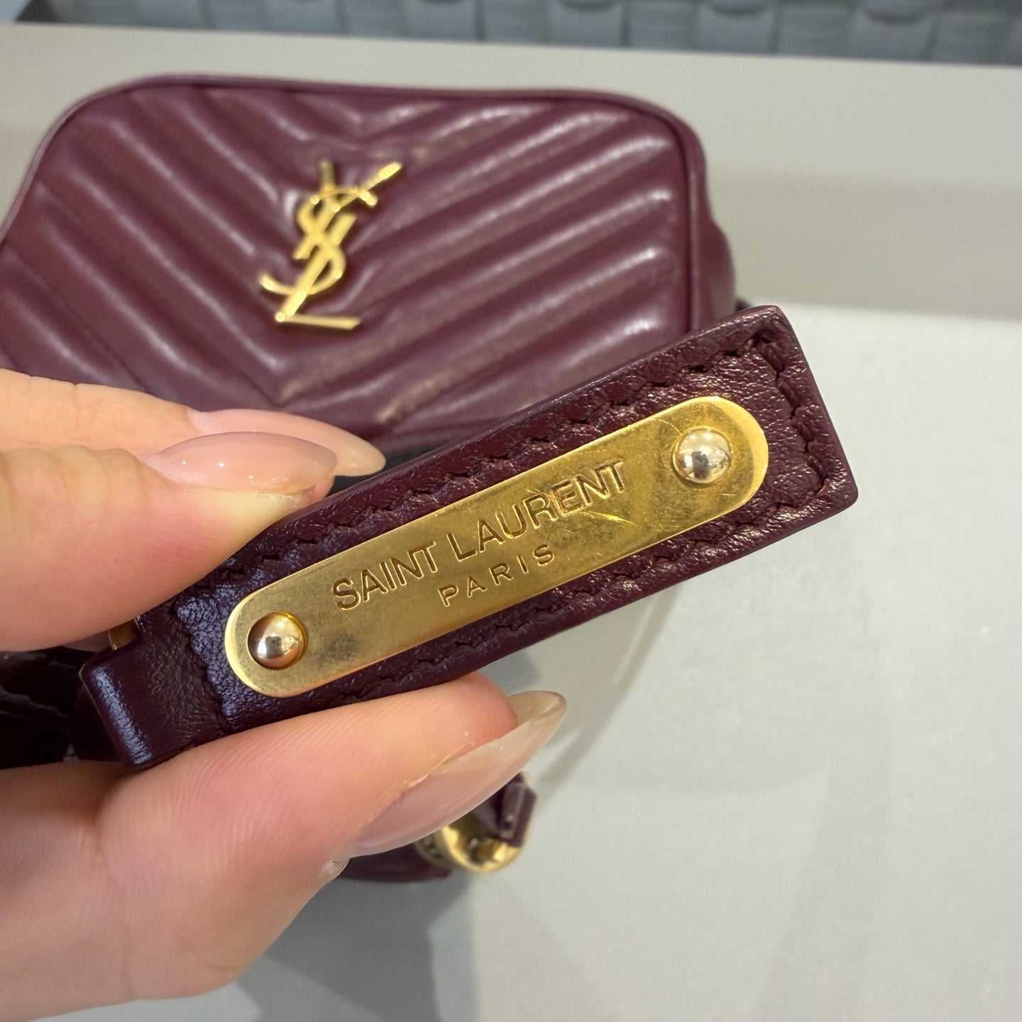 Saint Laurent - Lou Camera Bag - Leather - Burgundy - (mini)