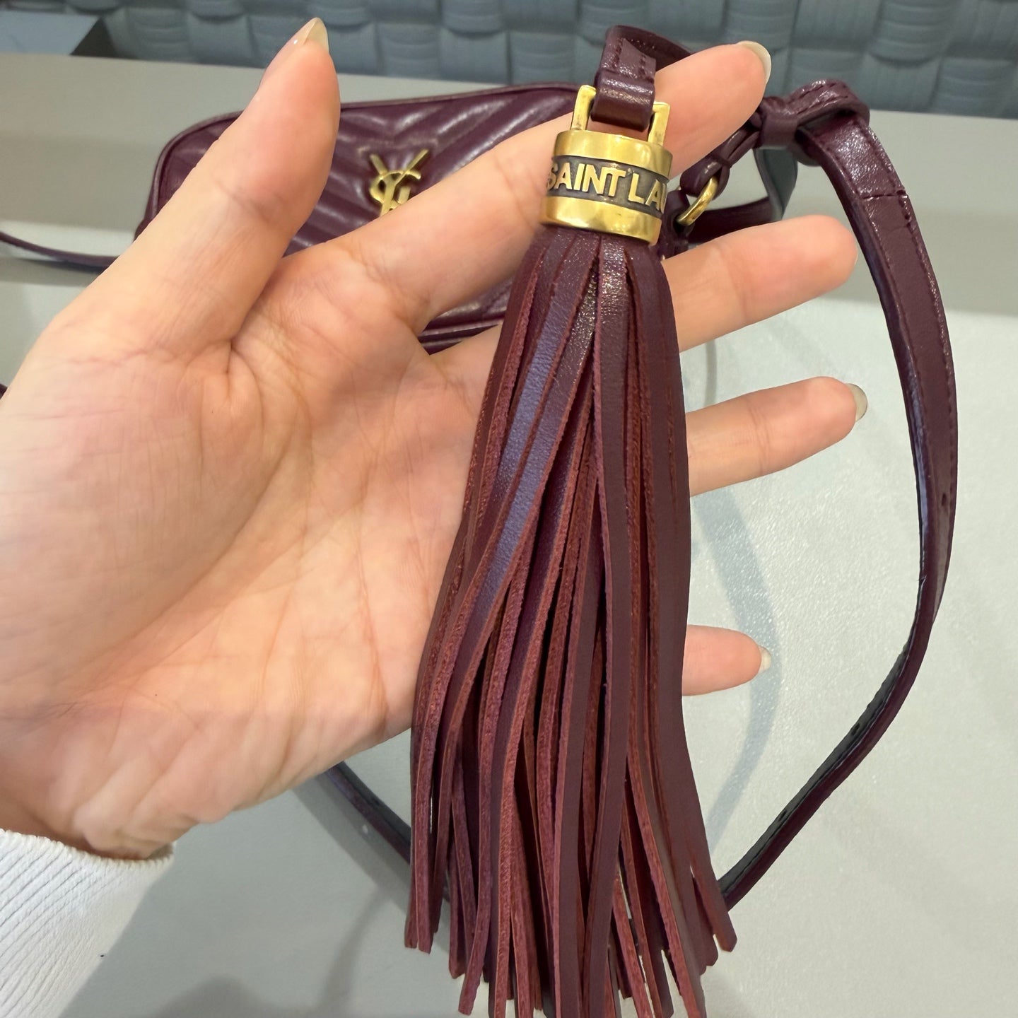 Saint Laurent - Lou Camera Bag - Leather - Burgundy - (mini)