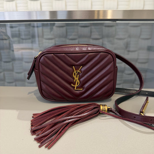 Saint Laurent - Lou Camera Bag - Leather - Burgundy - (mini)
