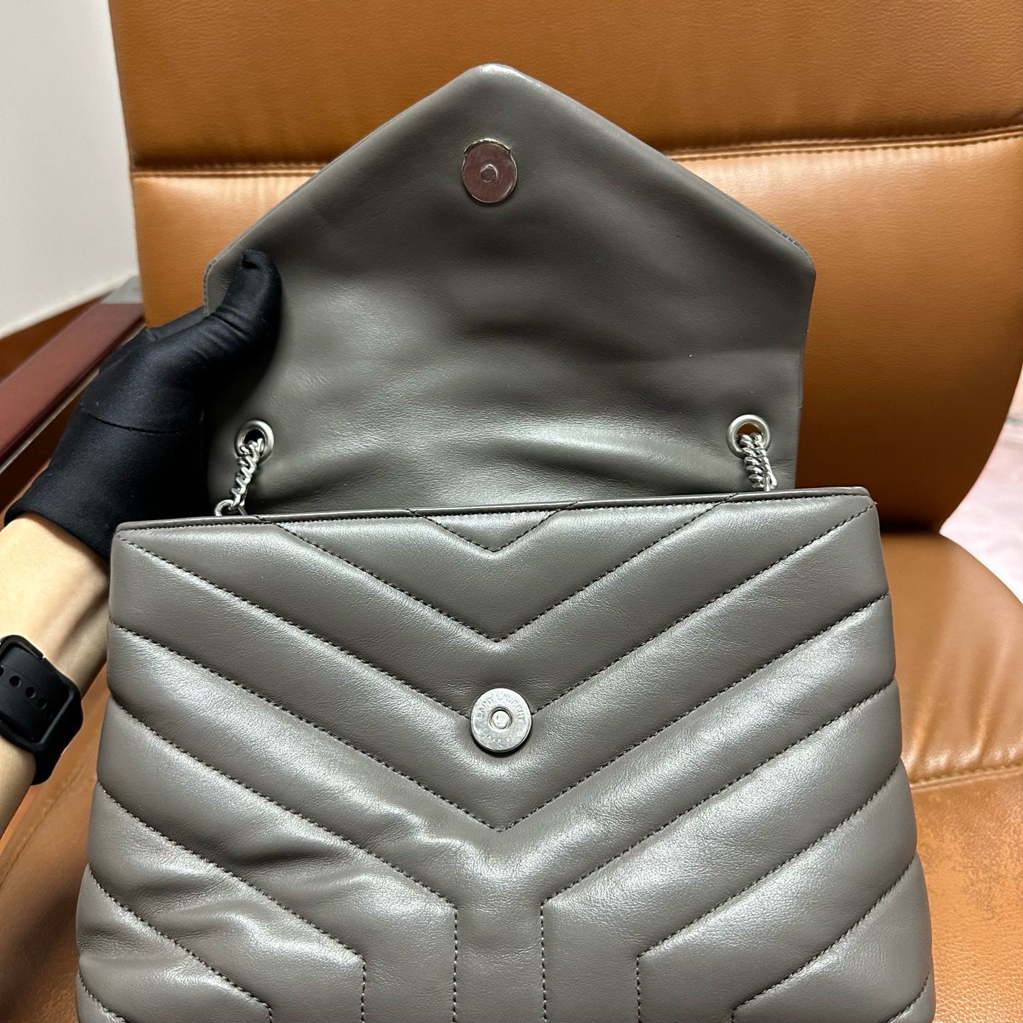 Saint Laurent - Loulou - Leather - Grey - (small)