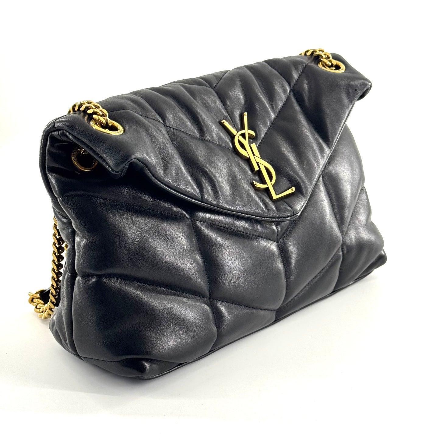 Saint Laurent - Loulou Puffer - Lambskin leather - Black with Gold-Tone Hardware - (Small)