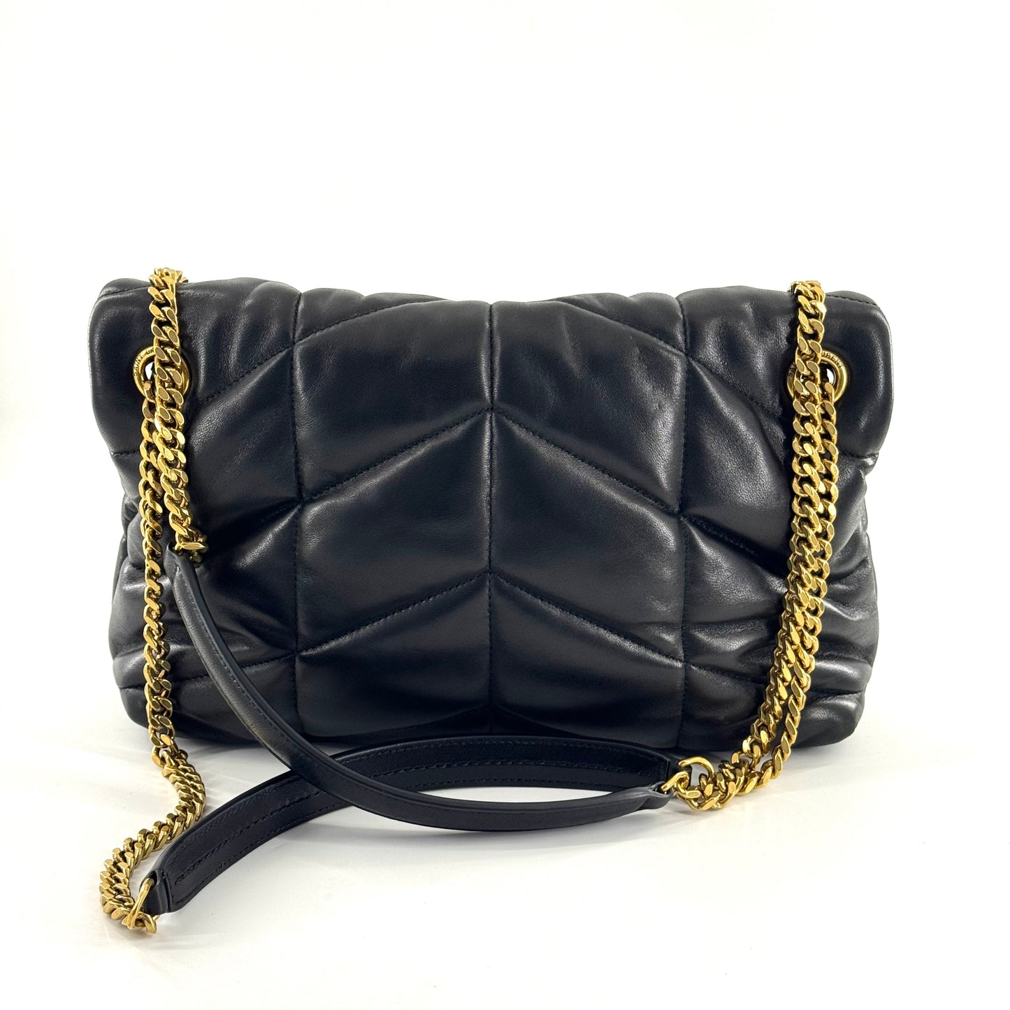 Saint Laurent - Loulou Puffer - Lambskin leather - Black with Gold-Tone Hardware - (Small)
