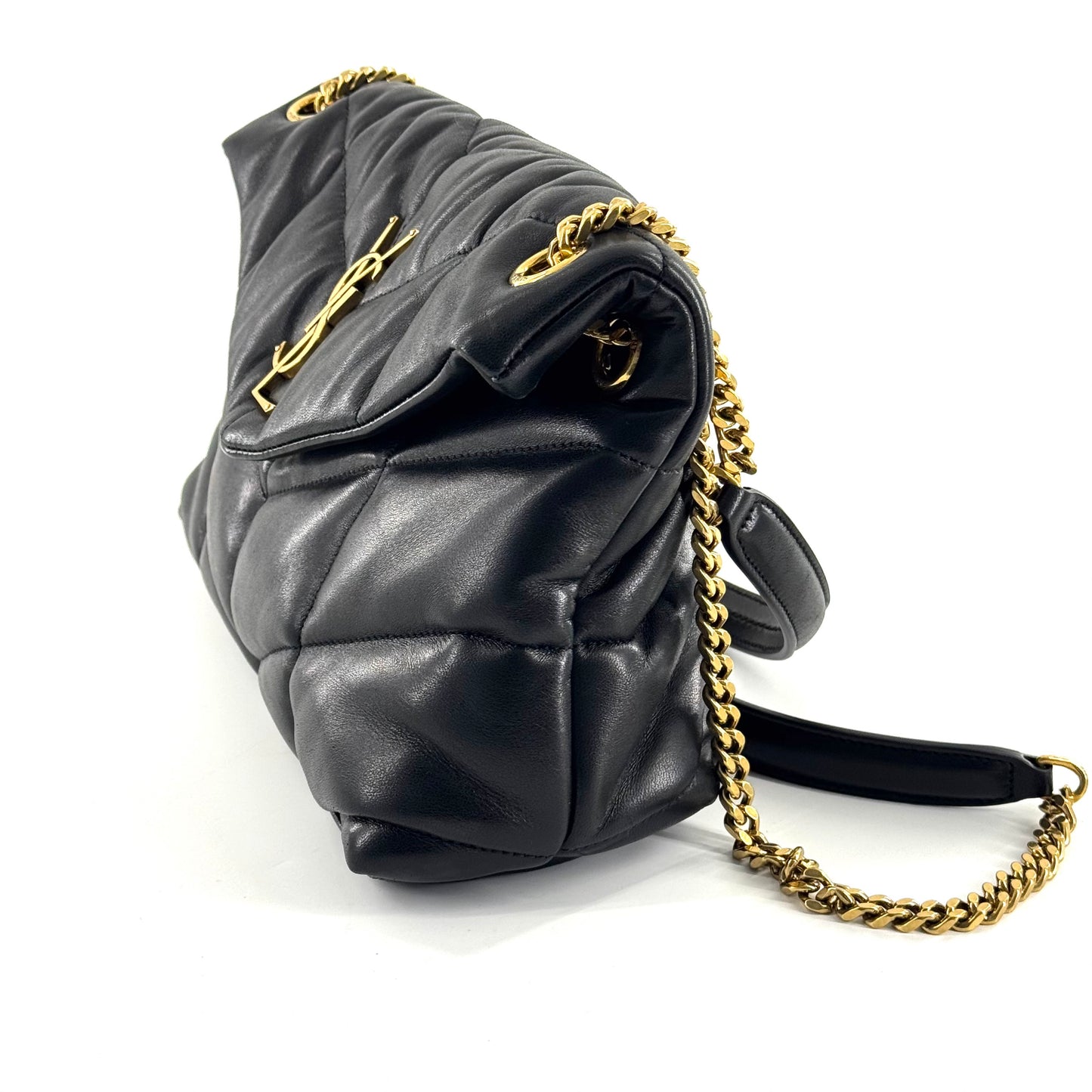 Saint Laurent - Loulou Puffer - Lambskin leather - Black with Gold-Tone Hardware - (Small)