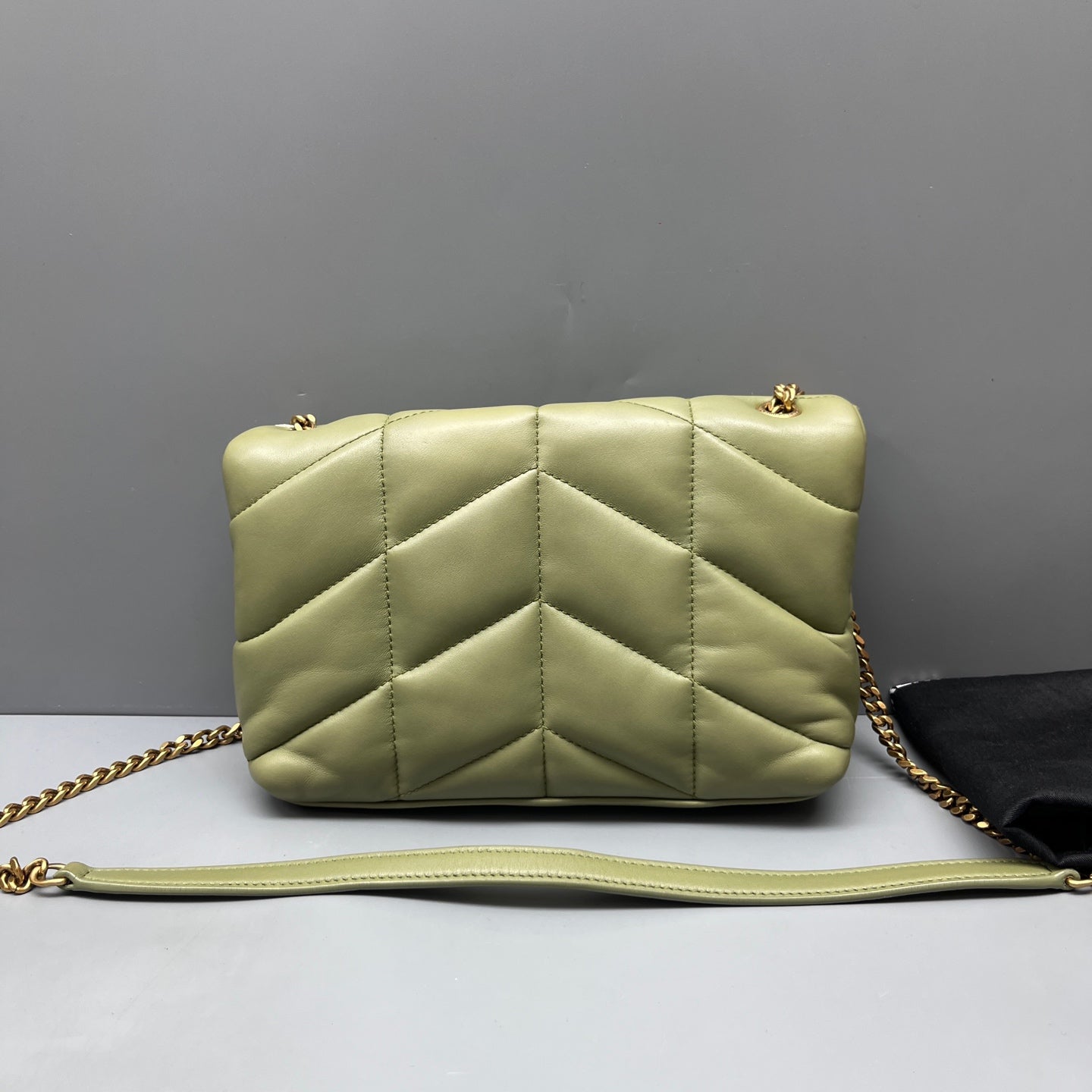 Saint Laurent - Loulou Puffer - Lambskin leather - Green with Gold-Tone Hardware - (mini)