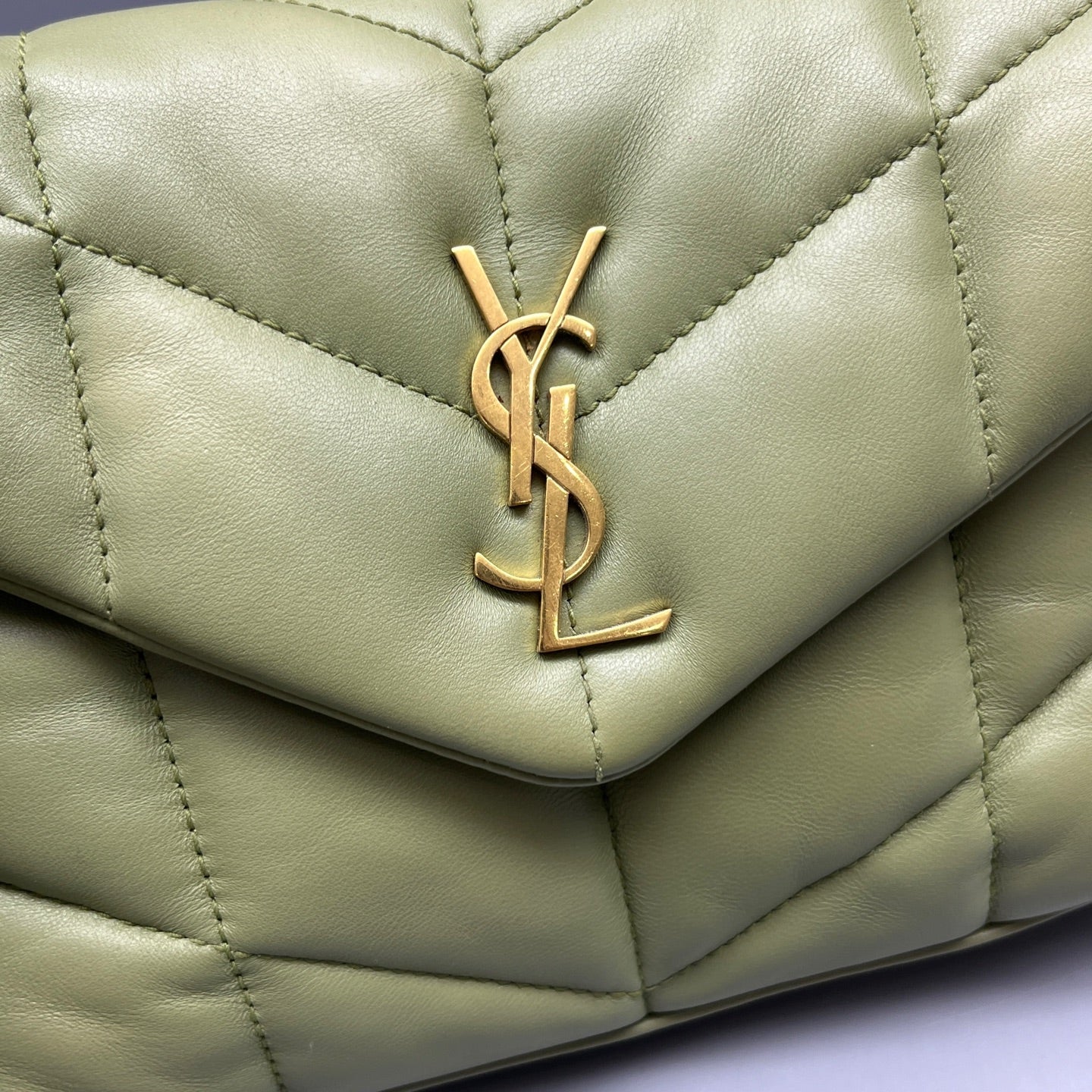 Saint Laurent - Loulou Puffer - Lambskin leather - Green with Gold-Tone Hardware - (mini)