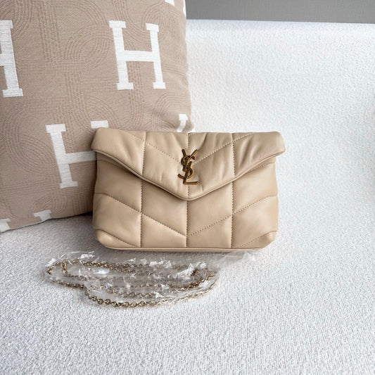 Saint Laurent - LouLou Puffer - Leather - Beige - (small)