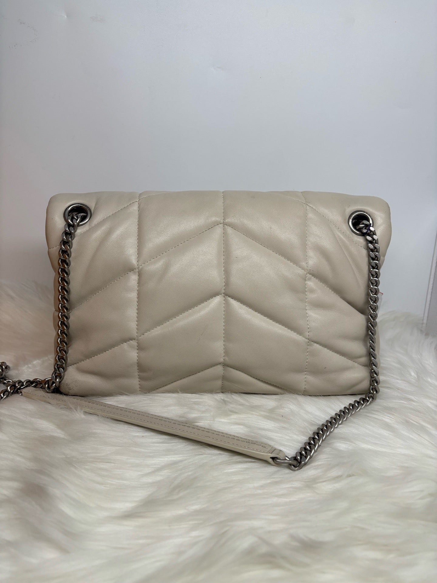 Saint Laurent - Loulou Puffer - Leather - Beige - (small)